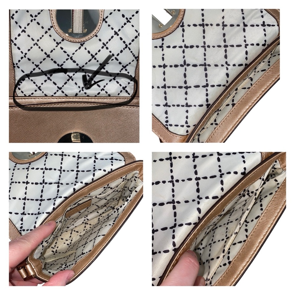 Kate Spade GUC Newberry Lane Sally Rose Gold Leather Turn-lock Crossbody - Picture 7 of 15